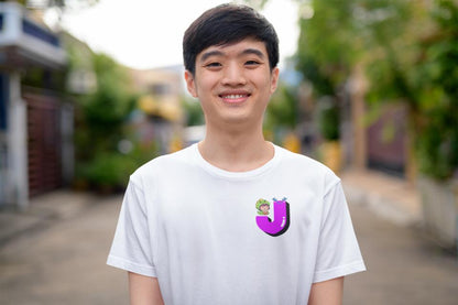 Men's Cute J Pocket Print T-shirt Black by ZealforTee