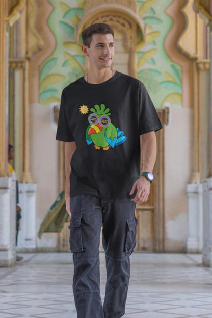 Men's Adorable Parrot Oversized T shirt Grey Melange by ZealforTee