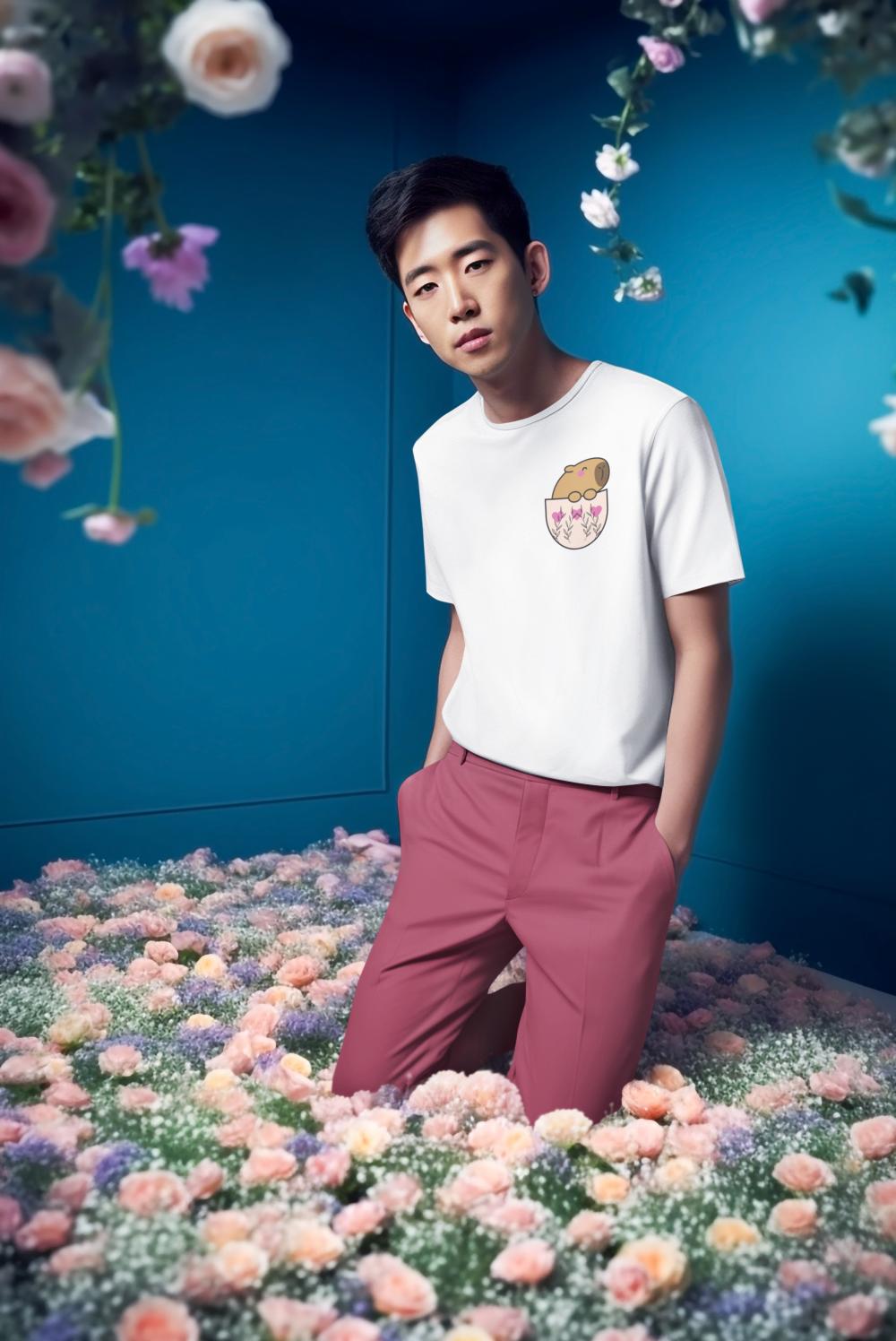 Men's Bear in Pocket T-shirt Black by ZealforTee