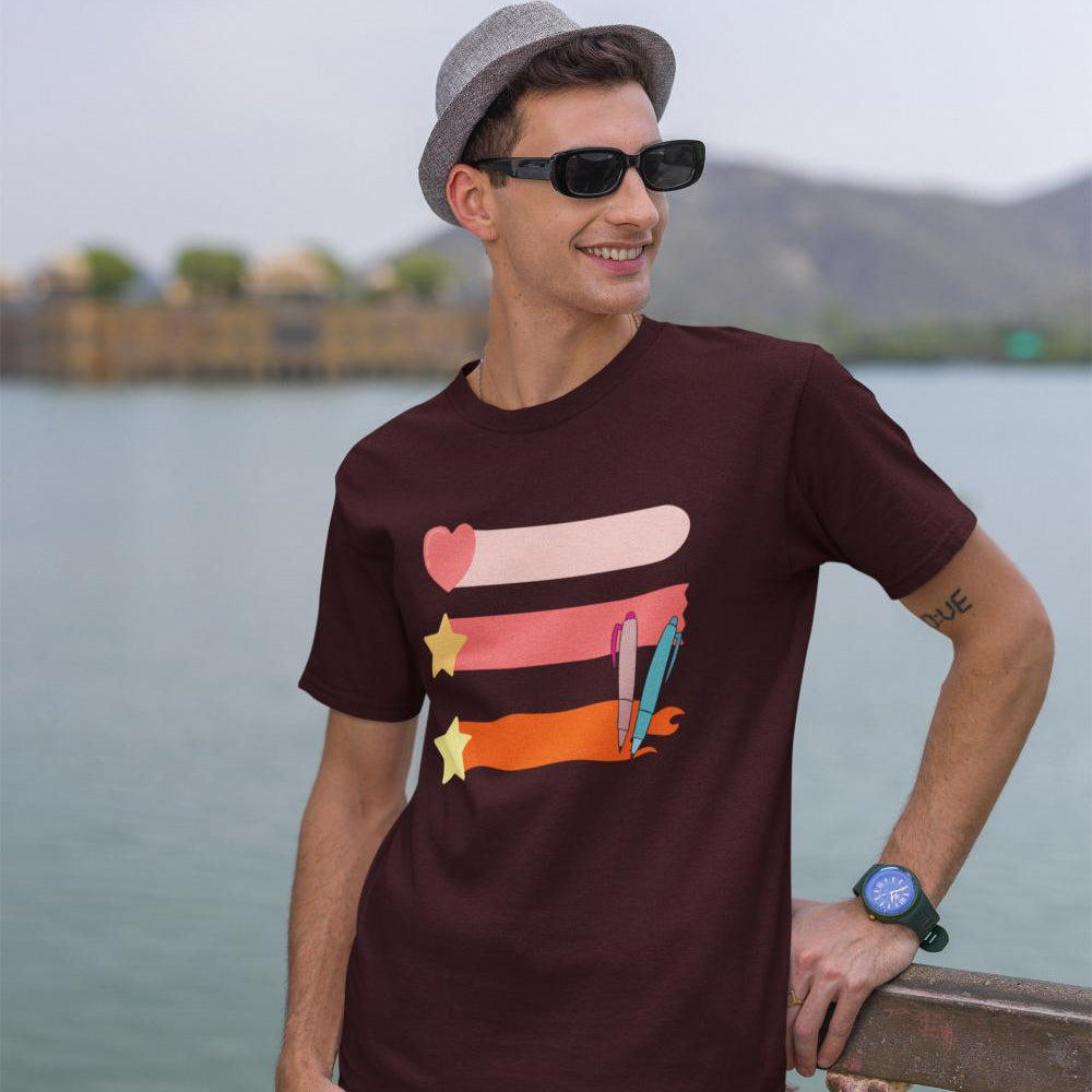 Men's Planner Oversized T shirt Maroon by ZealforTee