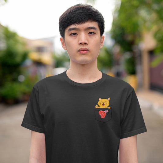 Men's Pocket Lion T-shirt Black by ZealforTee