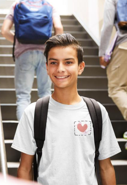 Men's Heart Pocket Print T-shirt White by ZealforTee