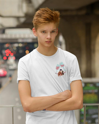 Men's Cloud Wine Pocket Print T-shirt Black by ZealforTee