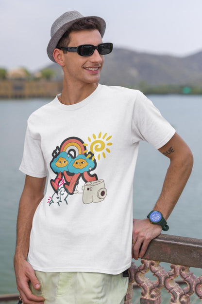 Men's Prismatic Rainbow Oversized T shirt Golden Yellow by ZealforTee