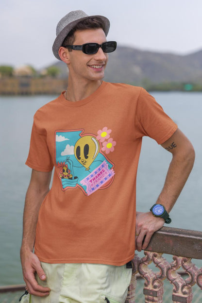 Men's Thanks Friend Oversized T shirt Coral by ZealforTee