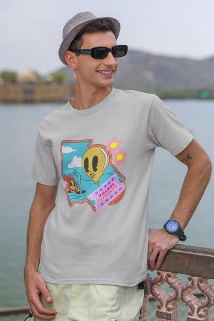 Men's Thanks Friend Oversized T shirt Coral by ZealforTee