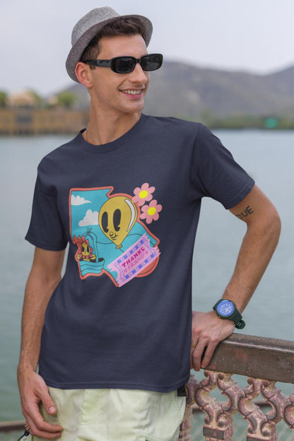 Men's Thanks Friend Oversized T shirt Coral by ZealforTee