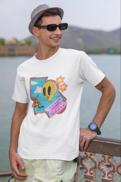 Men's Thanks Friend Oversized T shirt Coral by ZealforTee