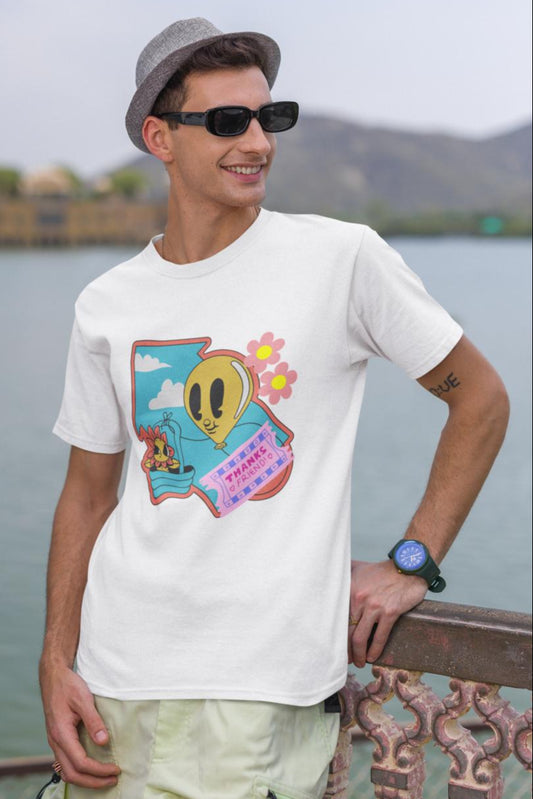 Men's Thanks Friend Oversized T shirt Coral by ZealforTee