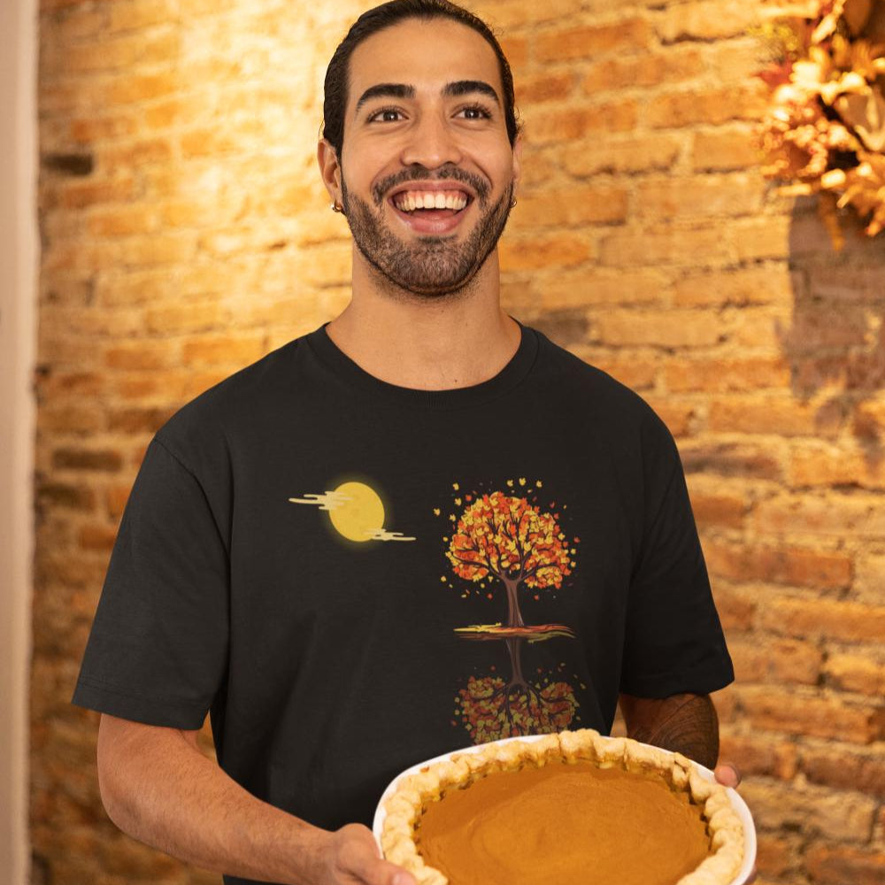 Men's Tree Shadow Oversized T shirt Maroon by ZealforTee