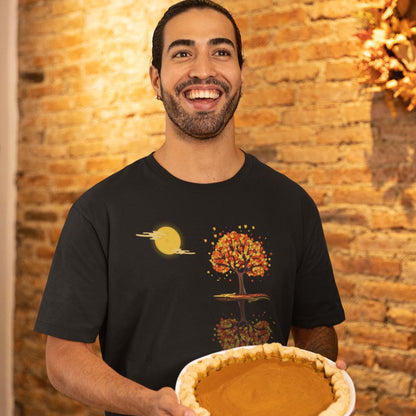 Men's Tree Shadow Oversized T shirt Maroon by ZealforTee