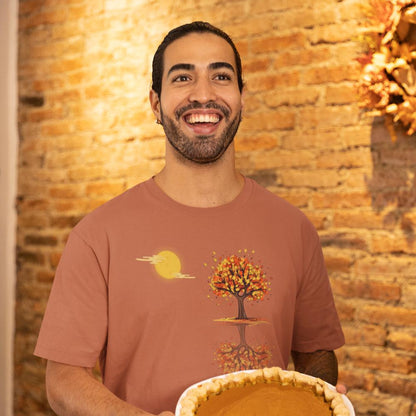 Men's Tree Shadow Oversized T shirt Maroon by ZealforTee