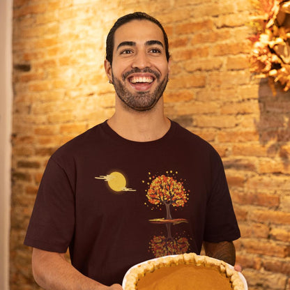 Men's Tree Shadow Oversized T shirt Maroon by ZealforTee