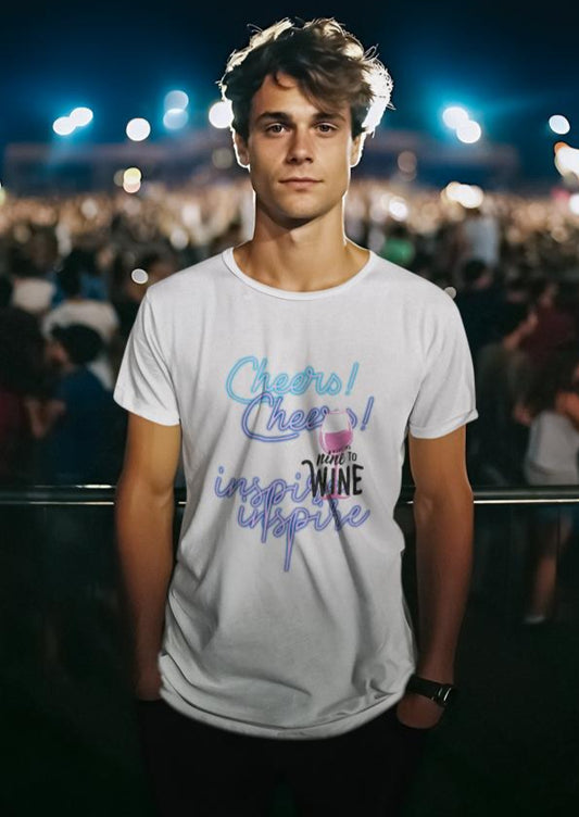 Men's Cheers With Wine T-shirt Black by ZealforTee