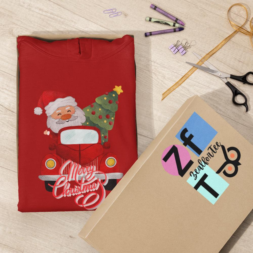 Christmas Hoodie Red by ZealforTee