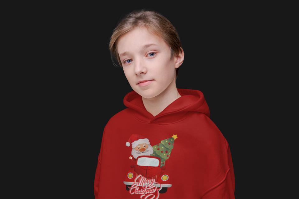 Christmas Hoodie Red by ZealforTee