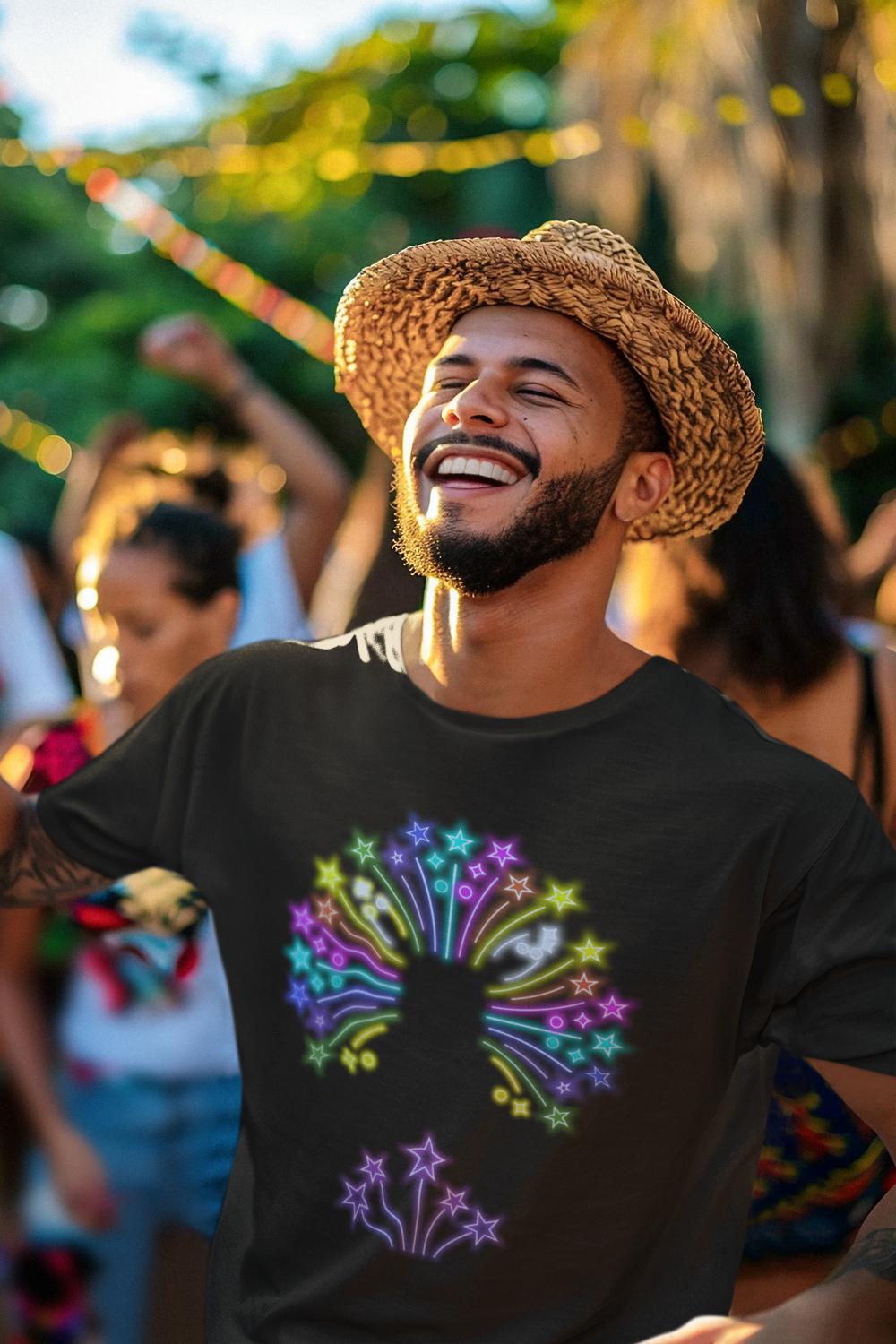 Men's Fireworks T-shirt Black by ZealforTee