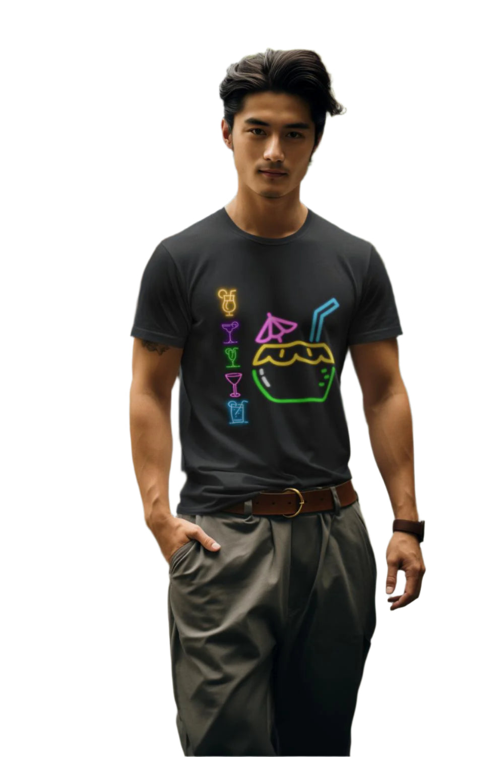 Men's Glow Drinks T-shirt Black by ZealforTee
