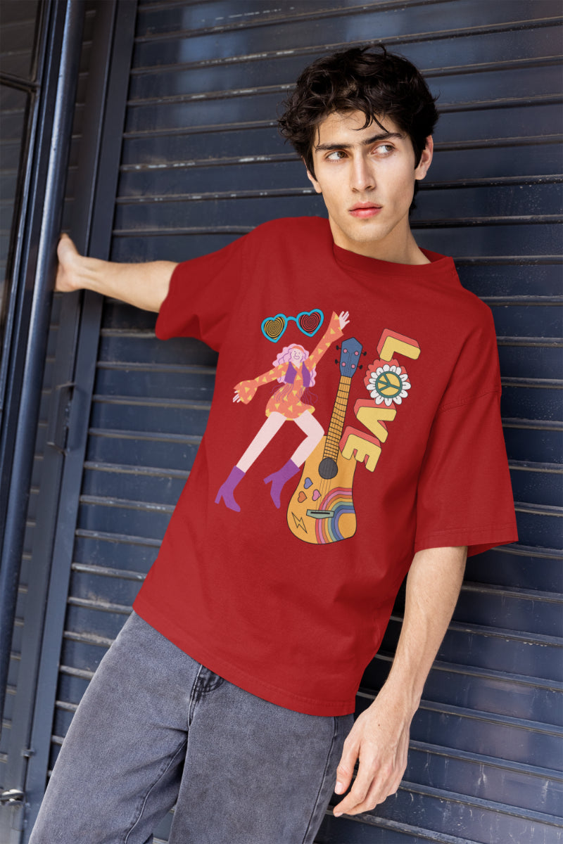 Men Guitar Lover Oversized T shirt