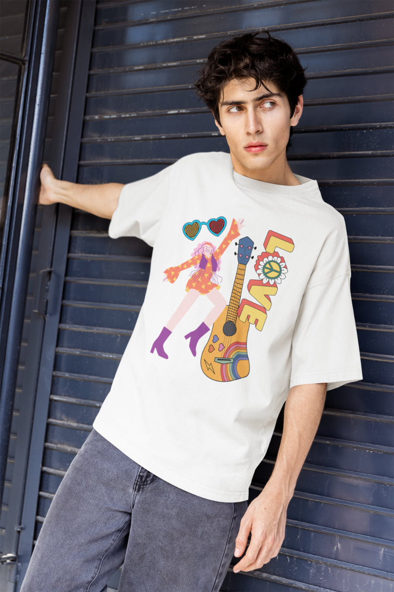 Men Guitar Lover Oversized T shirt