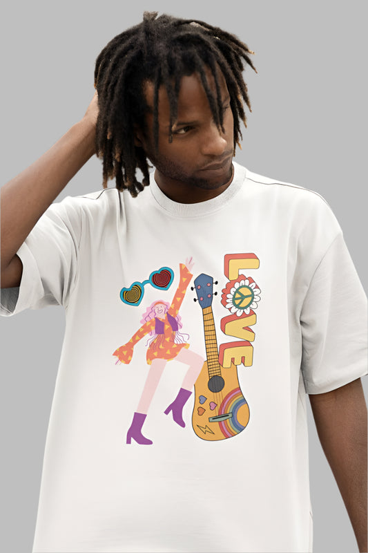 Men's Guitar Lover Oversized T shirt Royal Blue by ZealforTee