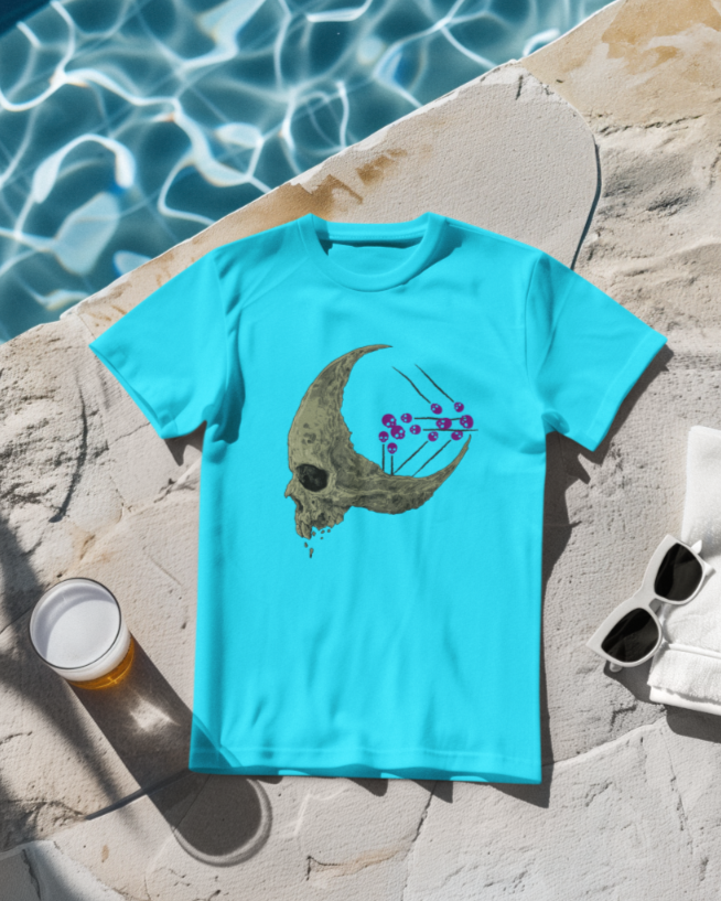 Men's Half Skull T-shirt White by ZealforTee