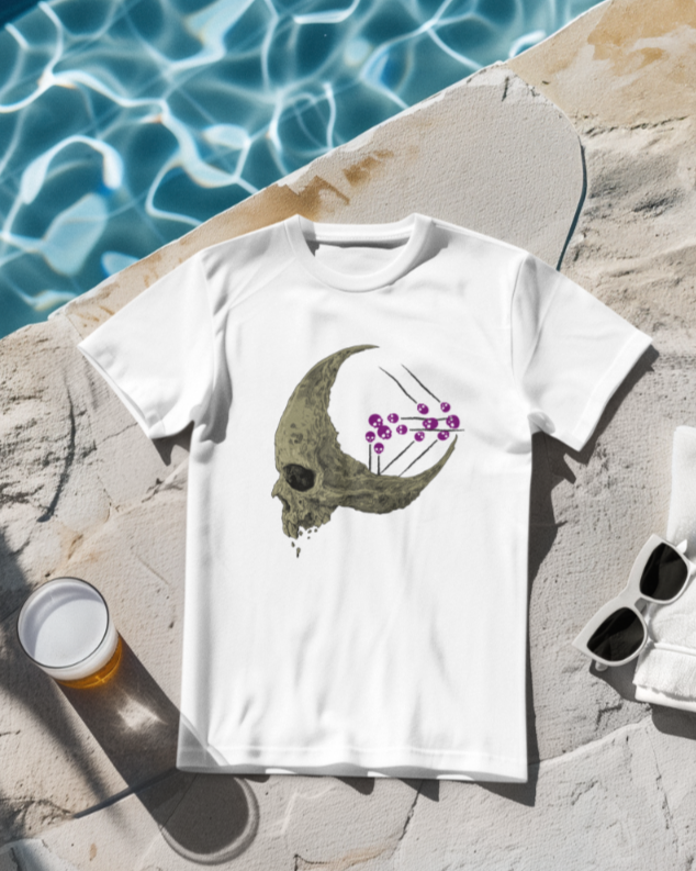 Men's Half Skull T-shirt White by ZealforTee