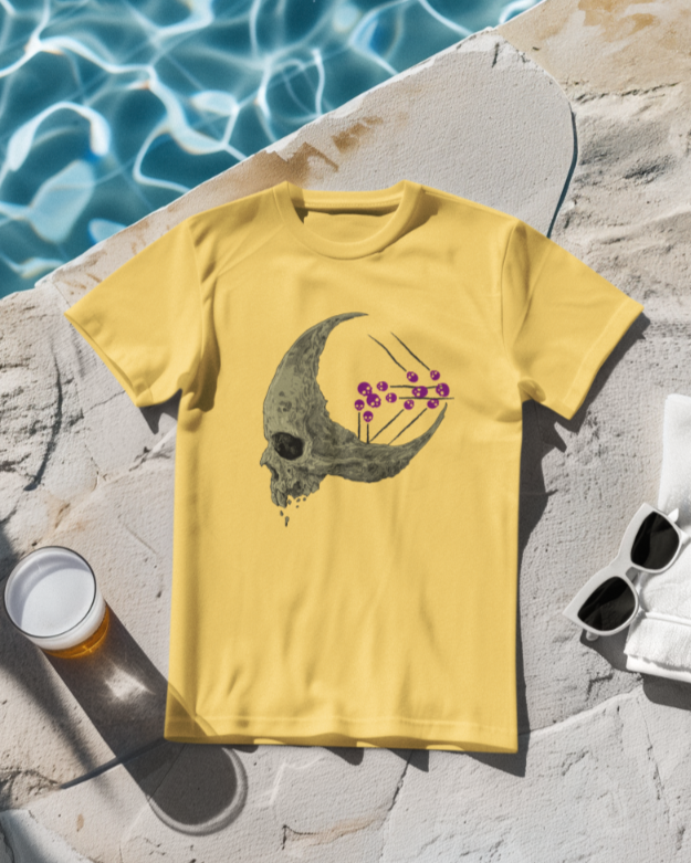 Men's Half Skull T-shirt Yellow by ZealforTee