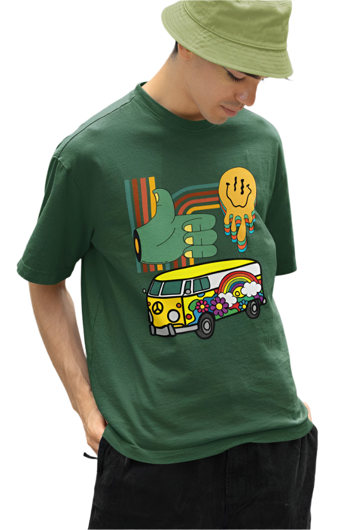 Men's Multicolored Imagination Oversized T shirt Red by ZealforTee