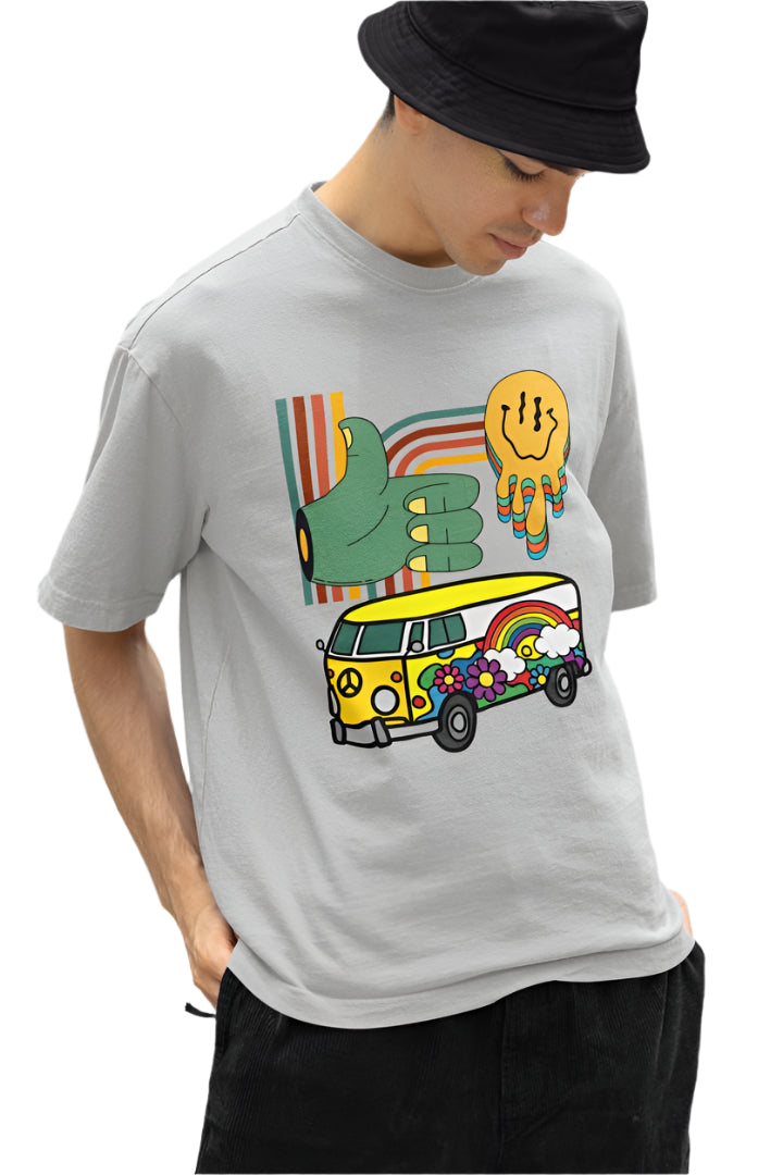 Men's Multicolored Imagination Oversized T shirt Red by ZealforTee