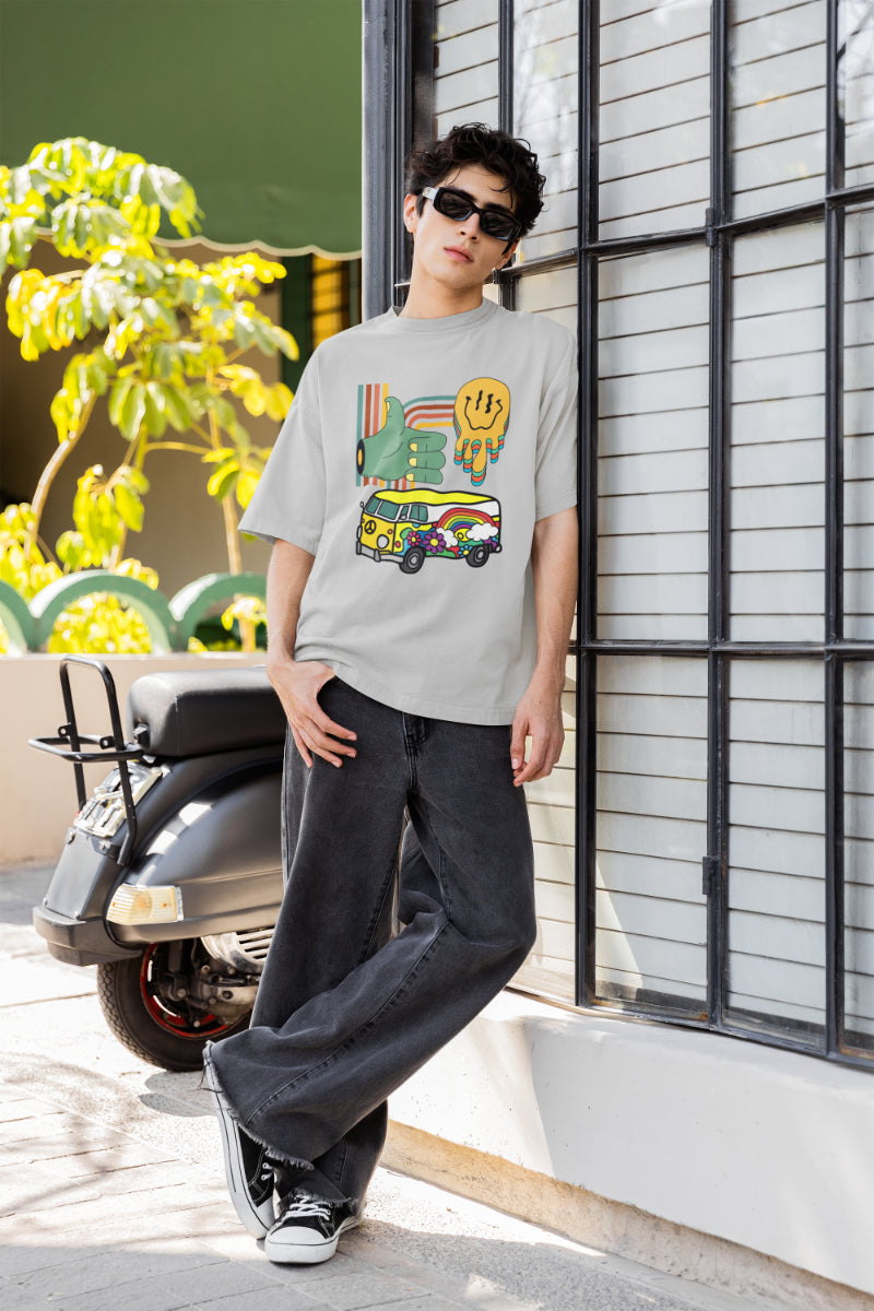 Men's Multicolored Imagination Oversized T shirt