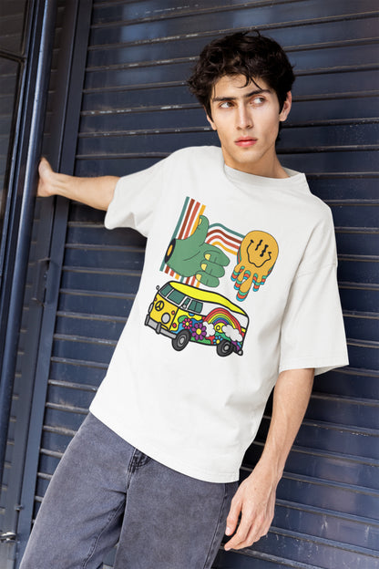 Men's Multicolored Imagination Oversized T shirt