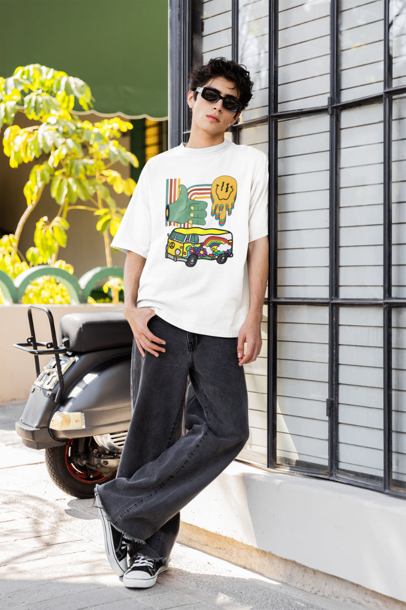 Men's Multicolored Imagination Oversized T shirt