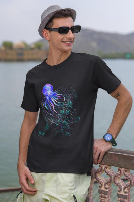 Men's Jelly Fish T-shirt Black by ZealforTee