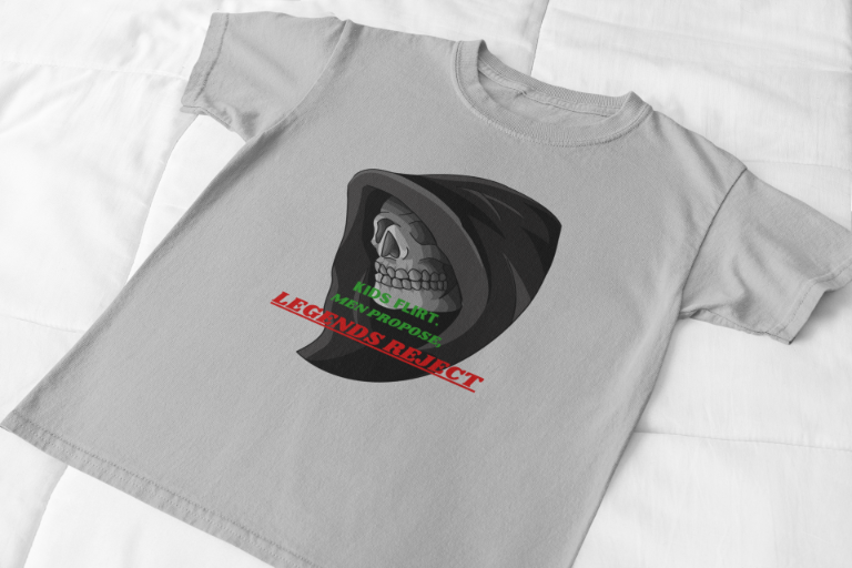 Men's Legends Reject Skull T-shirt Grey Melange by ZealforTee