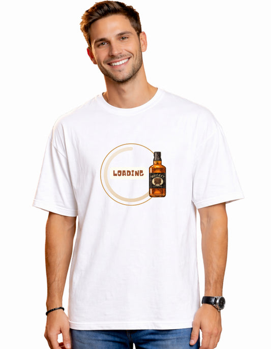 Men Loading… Whiskey Mode Oversized Tshirt Front By ZealforTee