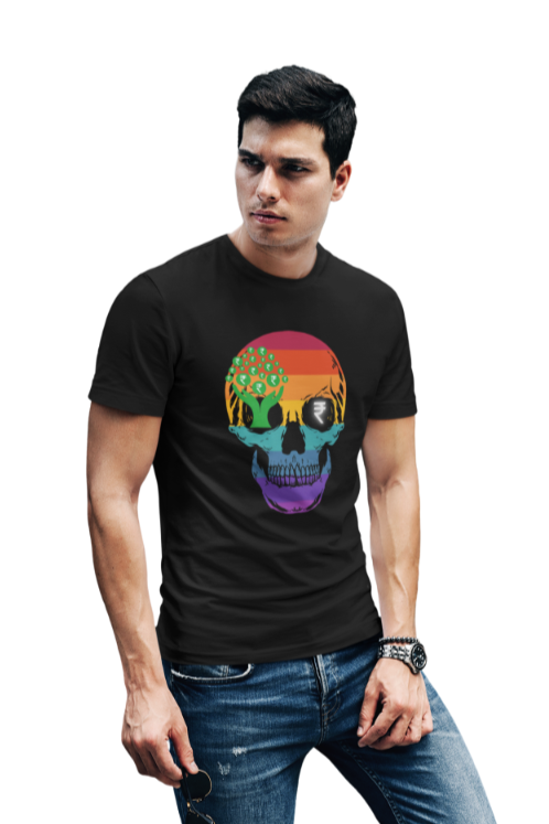 Men's Skull Money T-shirt Black by ZealforTee