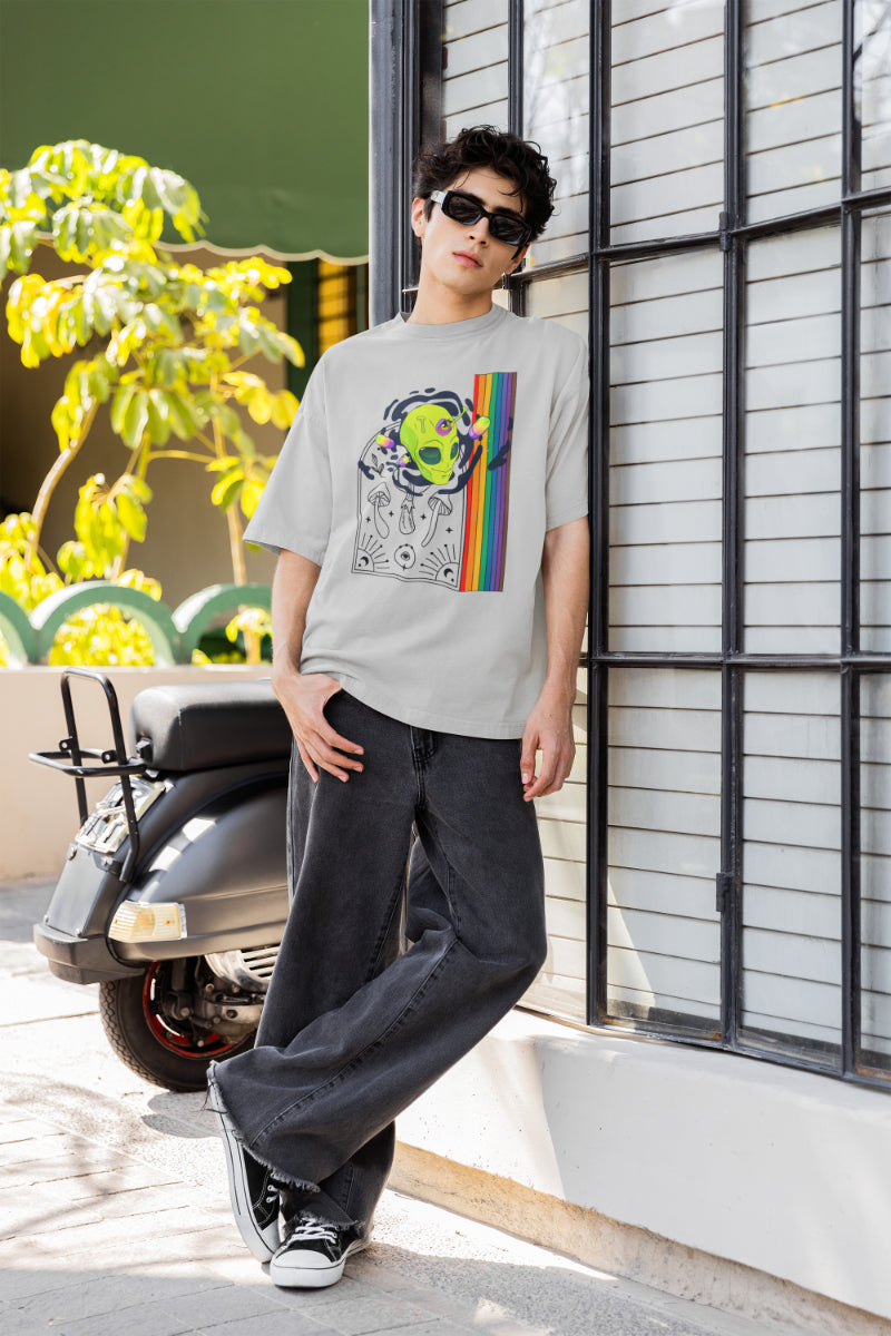 Men Multicolored Crown Oversized T shirt