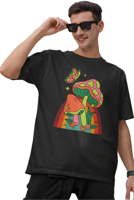 Men's Eye Catching Mushroom Oversized T shirt Royal Blue by ZealforTee