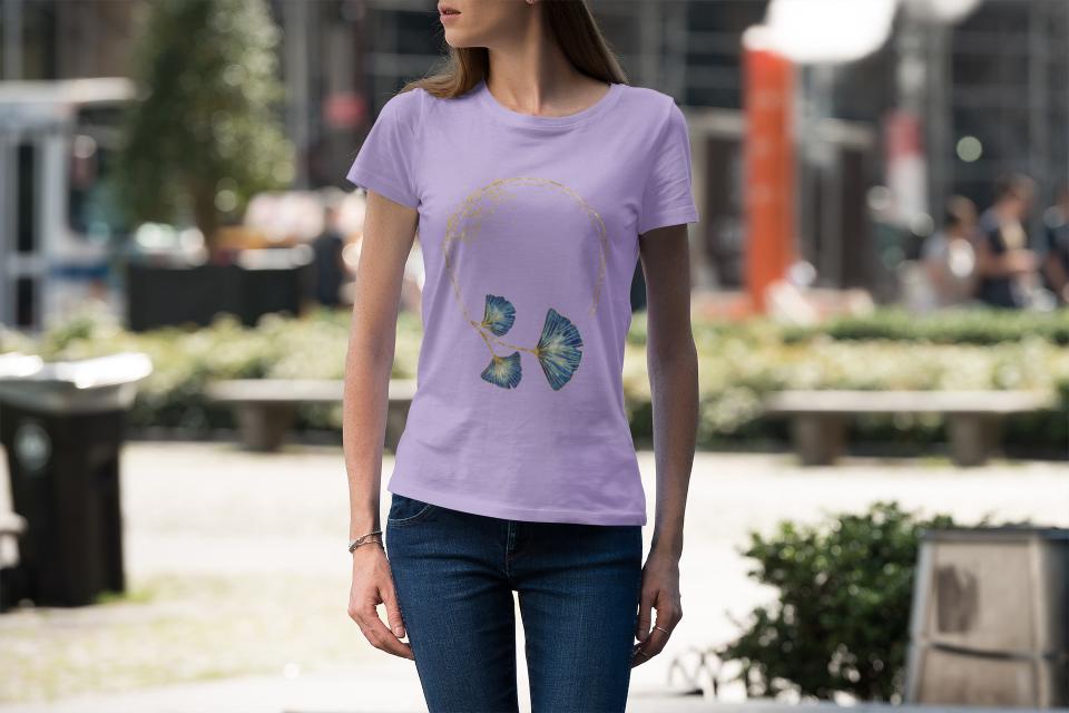Women's Butterfly and Rings T-shirt Iris Lavender by ZealforTee