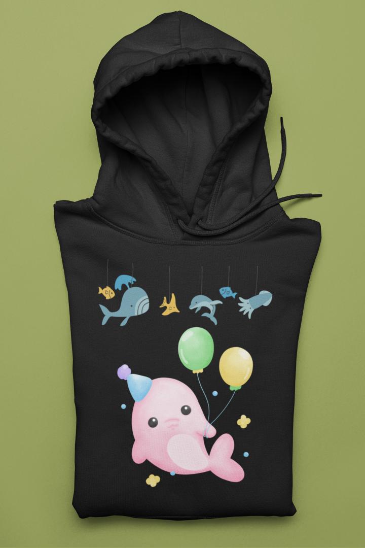 Women's Dolphin Hoodie Sweatshirt Black by ZealforTee