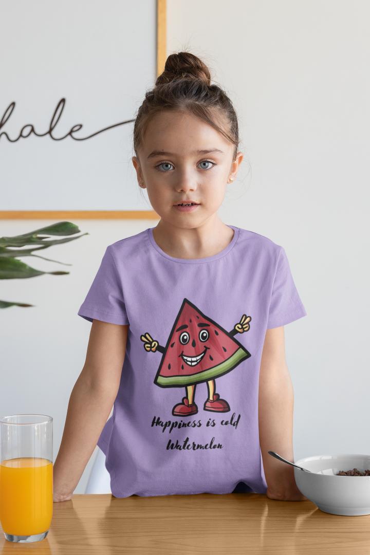 Kid's Happy Watermelon Unisex Tshirt White by ZealforTee