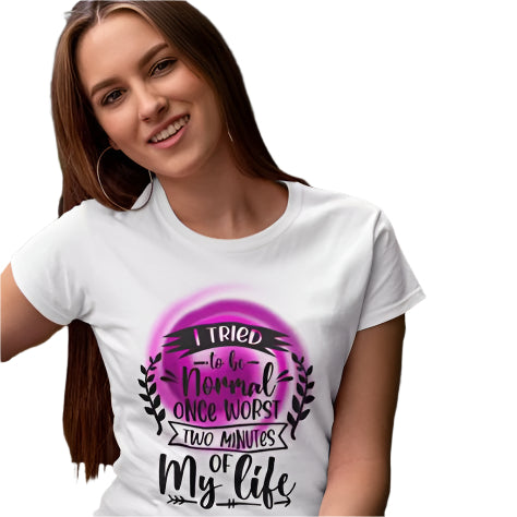 Women's Normal Two Minutes of Life T-shirt Liril Green by ZealforTee