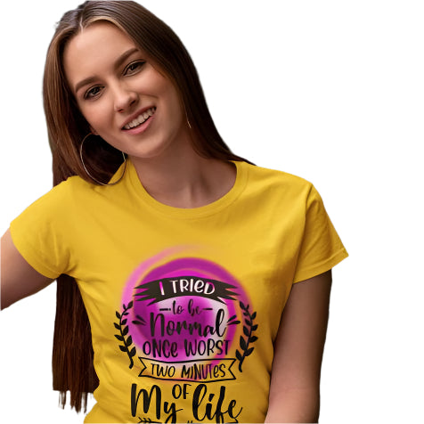 Women's Normal Two Minutes of Life T-shirt Liril Green by ZealforTee