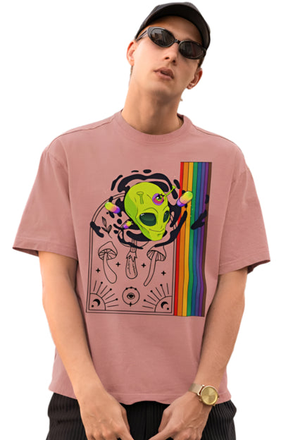 Men's Multicolored Crown Oversized T shirt Coral by ZealforTee