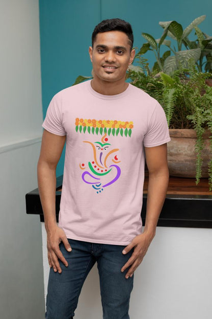 Men's Ganesh Chaturthi T-shirt Sky Blue by ZealforTee
