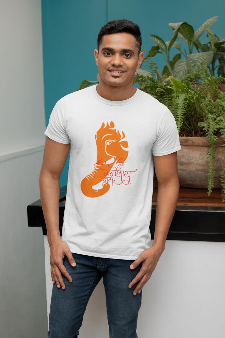 Men's Ganesh Chaturthi T-shirt Black by ZealforTee