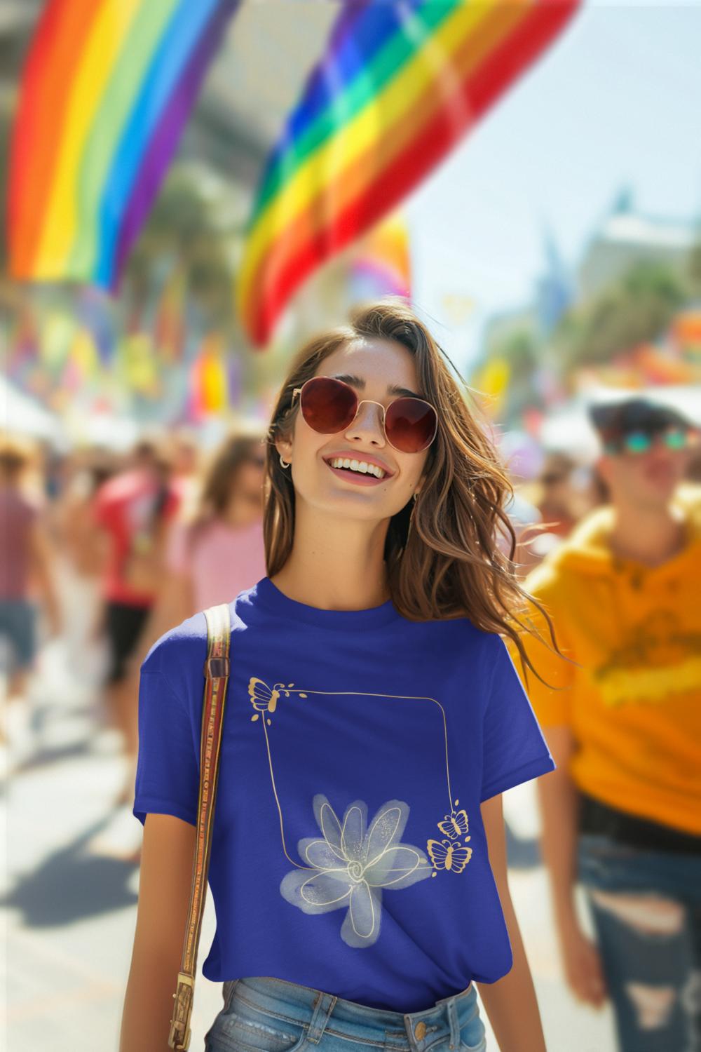 Women's Grey Flower T-shirt White by ZealforTee