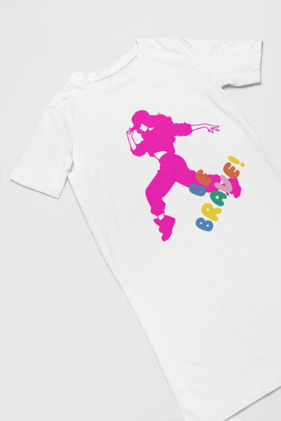 Women's Brave Hip Hop T-shirt Dress White by ZealforTee