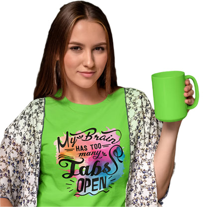 Women's My Brain Has Too Many Tabs Open T-shirt White by ZealforTee